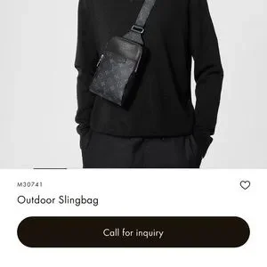 ショルダーバッグ・ポシェット Louis Vuitton Outdoor Slingbag Taigarama Noir Black M30741 Louis Vuitton Outdoor Slingbag Taigarama Noir Black M30741
